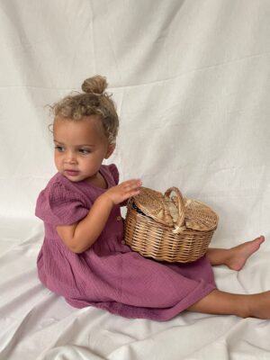 Navy Natural | Knoop jurk korte mouw - Mauve - Afbeelding 10