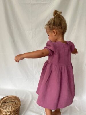 Navy Natural | Knoop jurk korte mouw - Mauve - Afbeelding 11