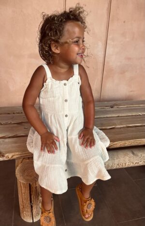 Looxs | Mousseline zomerjurk - Ivory