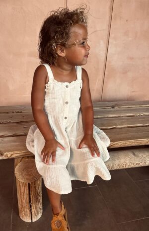 Looxs | Mousseline zomerjurk - Ivory - Afbeelding 8