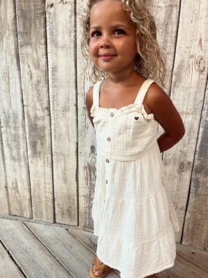 Looxs | Mousseline zomerjurk - Ivory - Afbeelding 4