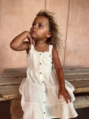 Looxs | Mousseline zomerjurk - Ivory - Afbeelding 7