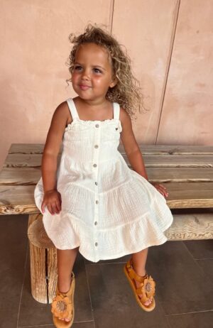 Looxs | Mousseline zomerjurk - Ivory - Afbeelding 10