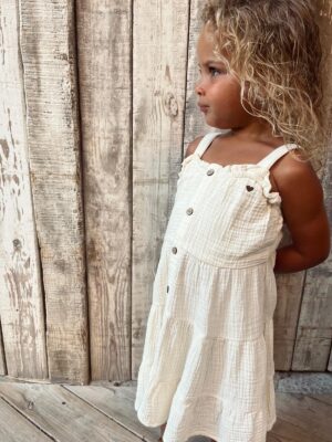 Looxs | Mousseline zomerjurk - Ivory - Afbeelding 3