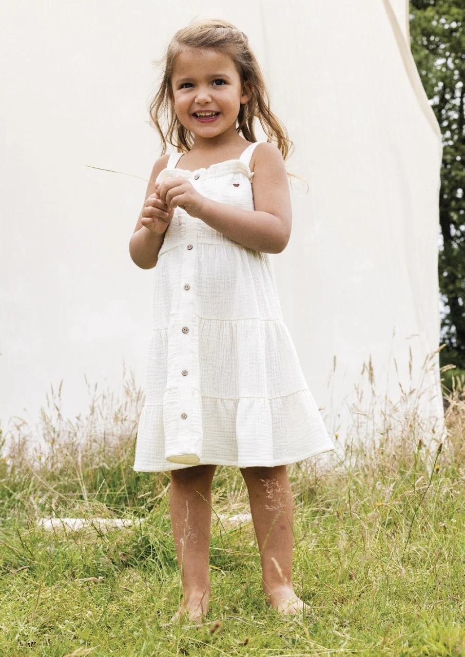 Looxs | Mousseline zomerjurk - Ivory - Afbeelding 11