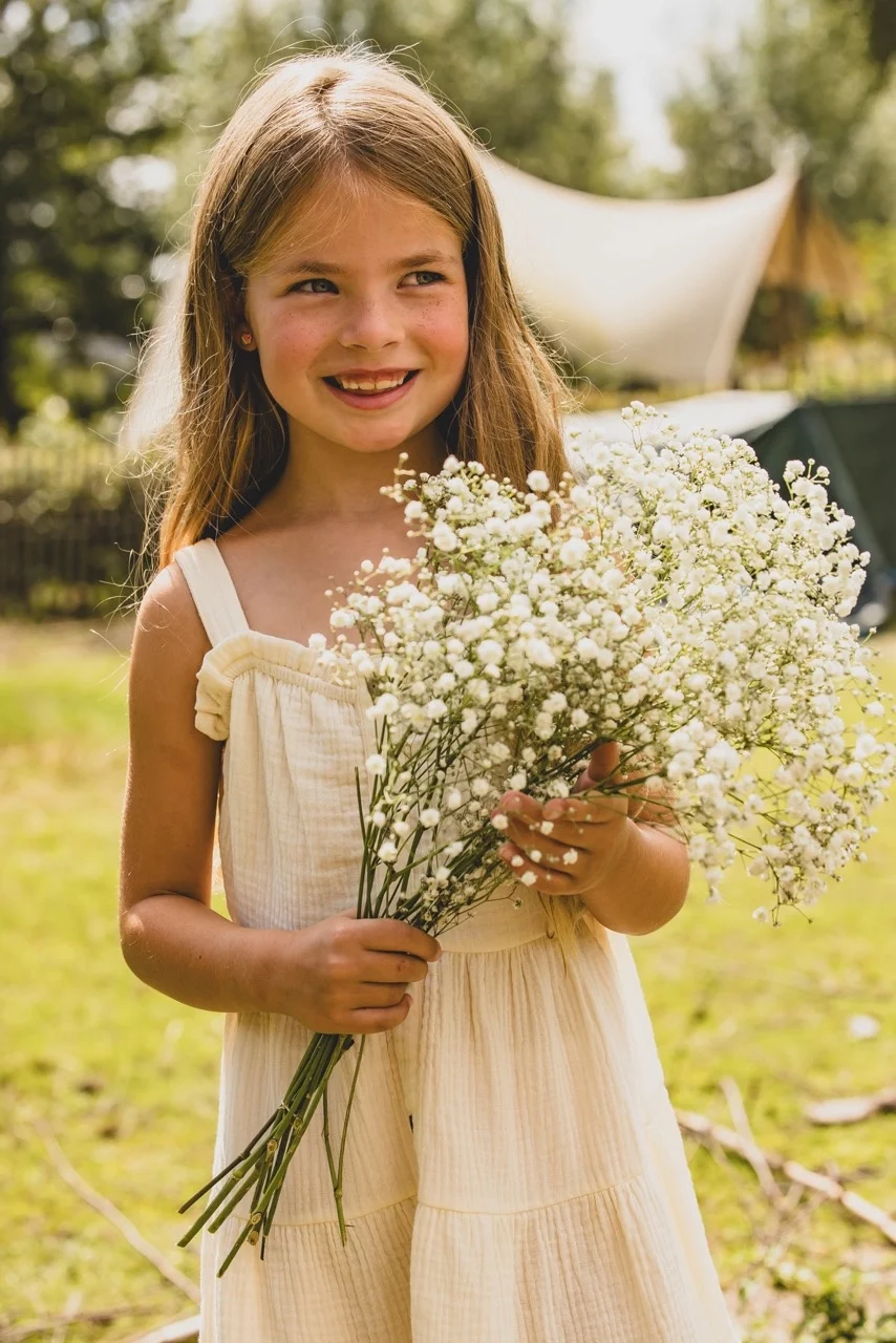 Looxs | Mousseline zomerjurk - Ivory - Afbeelding 12