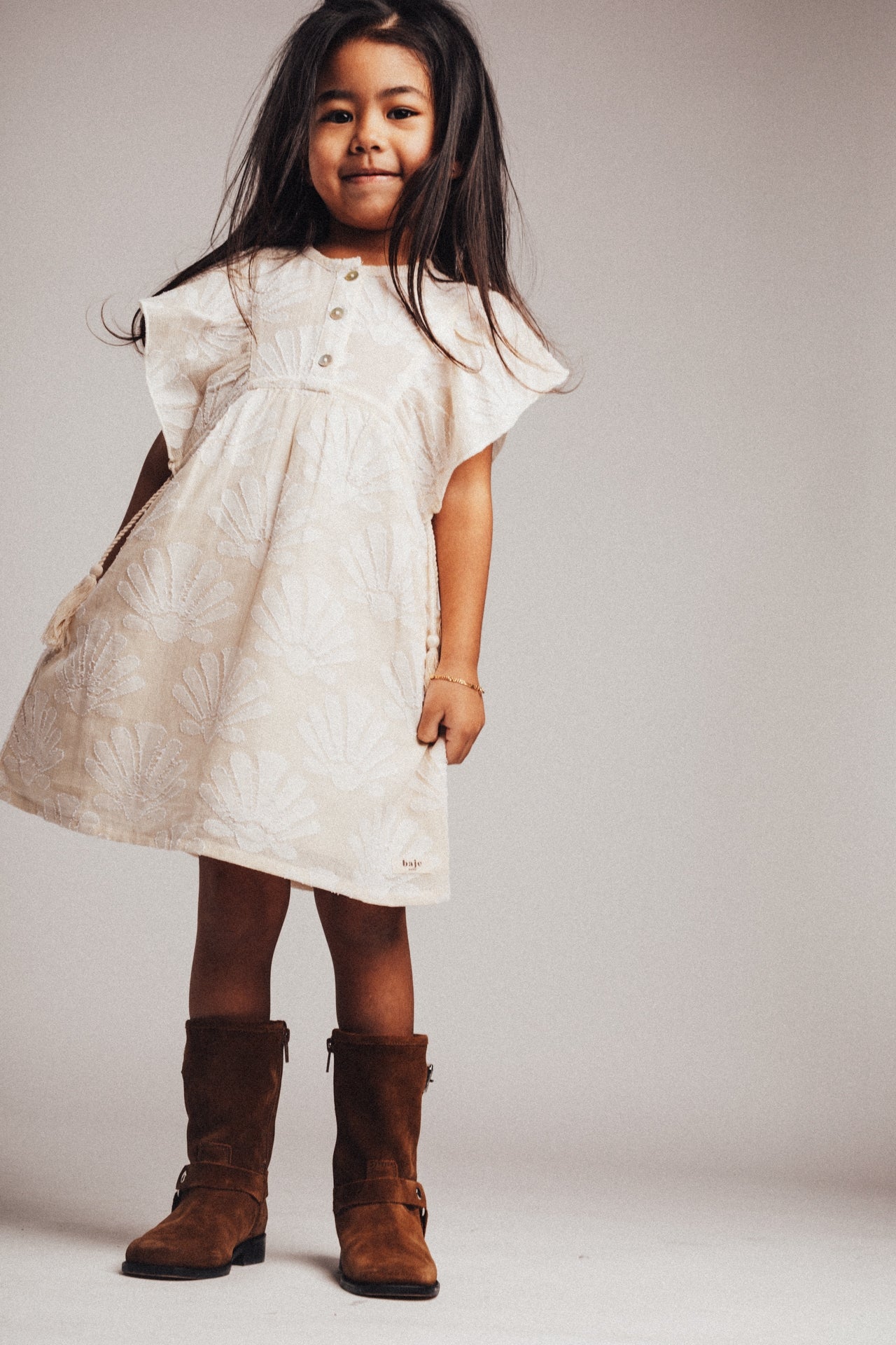 Baje | Dress woven - Off white - Afbeelding 2