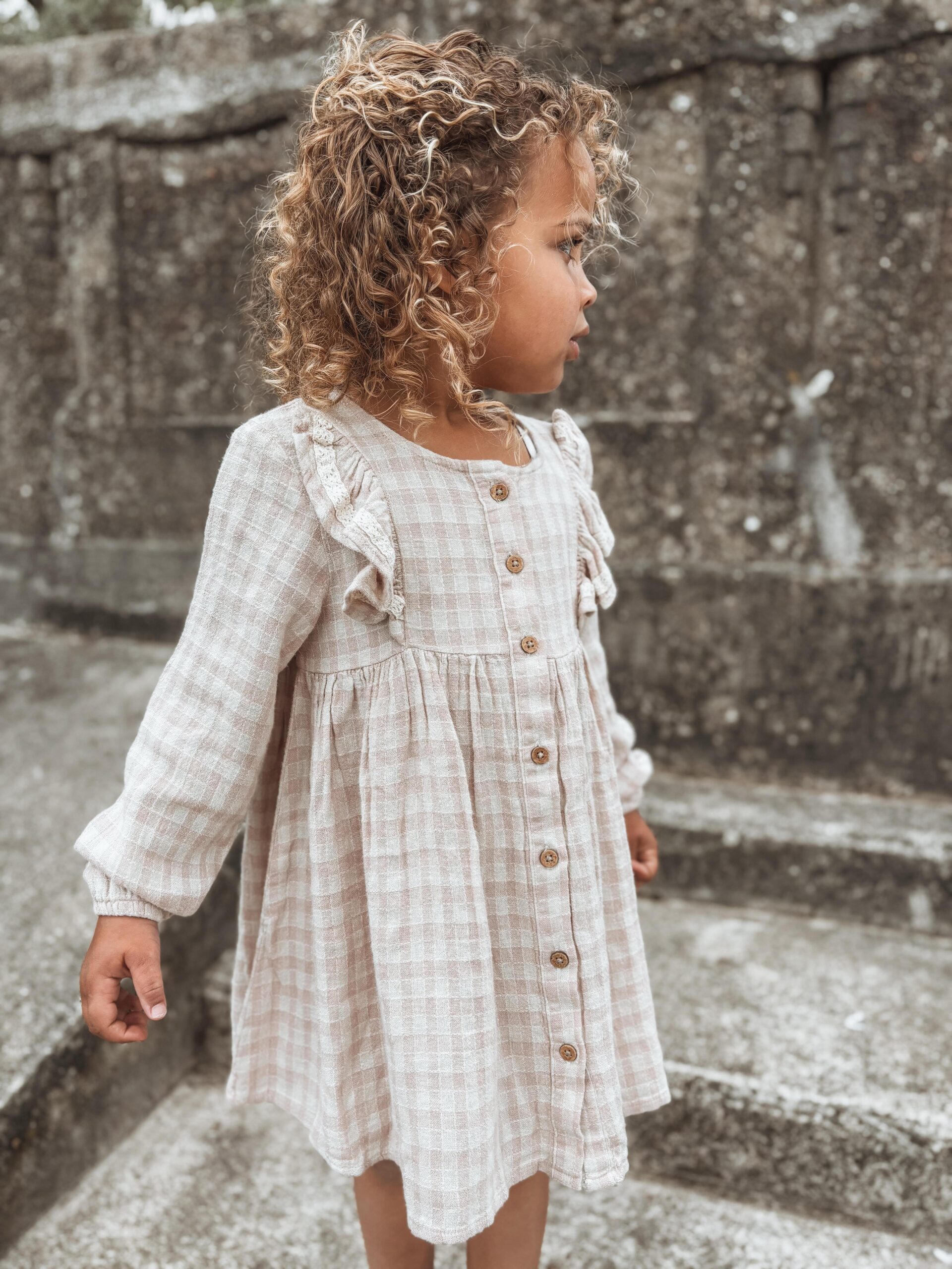 Lil' Atelier | Dress ruffle - Peach whip - Afbeelding 3