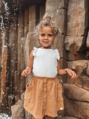 Búho | Rib Ruffle shirt - Ivory - Afbeelding 3