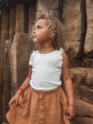Búho | Rib Ruffle shirt - Ivory